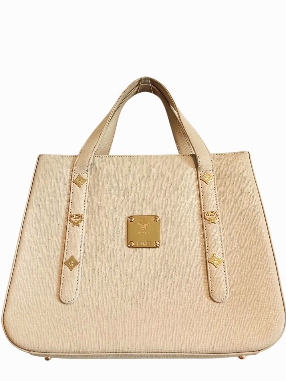 MCM Munich (München) Studded Structured Leather Tote Bag